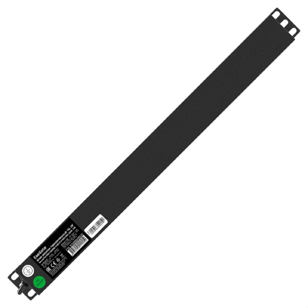 Exegate EX280845RUS Блок розеток ExeGate ServerPro PDU-19H806 Al-8S-C14-3-SW, 19", 1U, алюм, 8Schuko, кабель с C14 3м