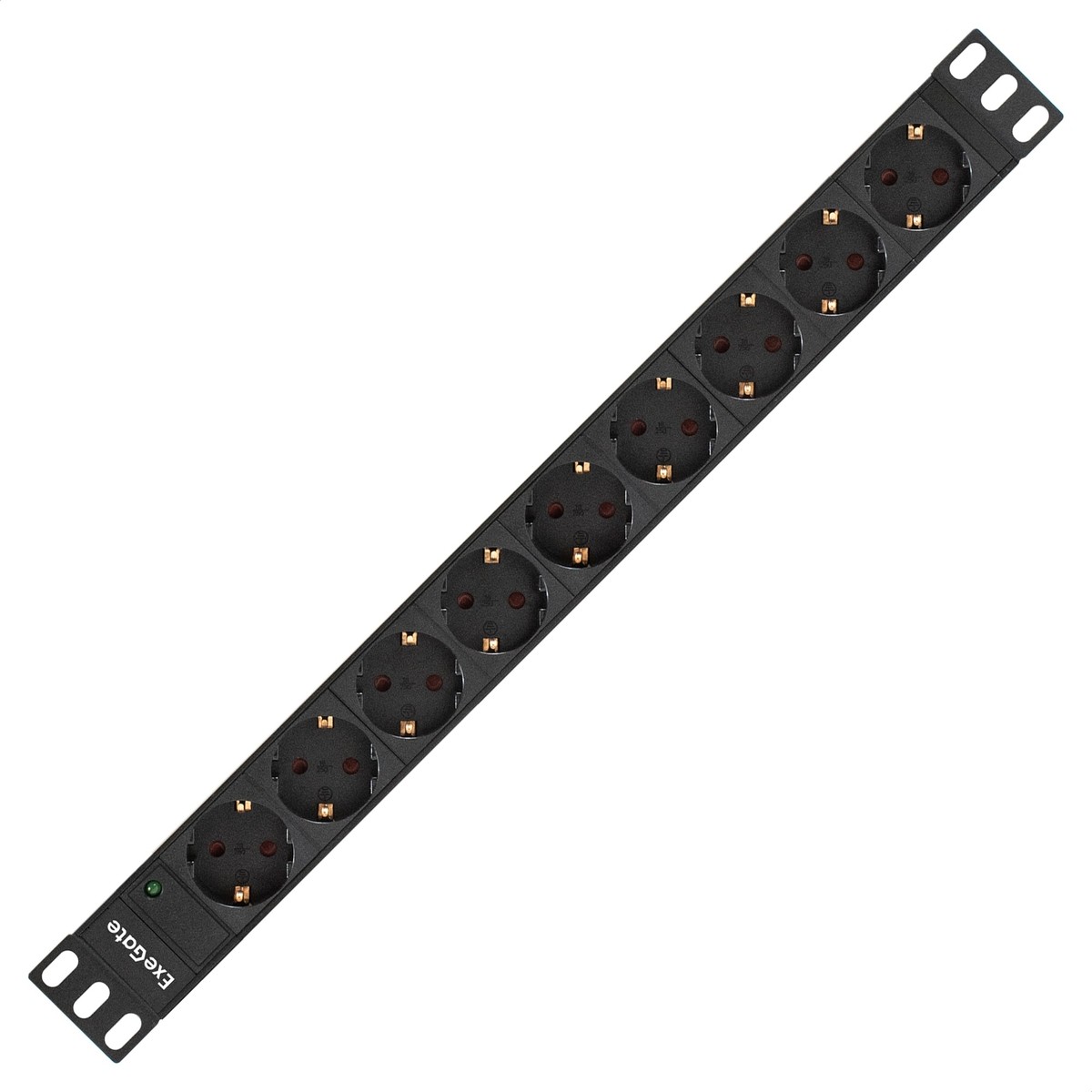 Exegate EX280848RUS Блок розеток ExeGate ServerPro PDU-19H902 Al-9S-EU1.8, 19",1U,алюм, 9Schuko, евровилка, 1.8м
