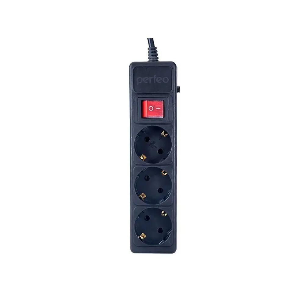 Perfeo Сетевой фильтр "POWER+",PF_A4668 (5,0м, 3 розетки, черный (PF-PP-3/5,0-B))