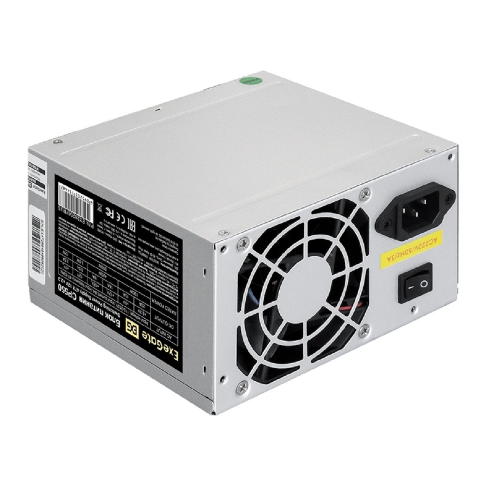 Exegate EX282067RUS Блок питания 550W ExeGate CP550, ATX, 8cm fan, 24p+(4p+4p), 3*SATA, 2*IDE, FDD