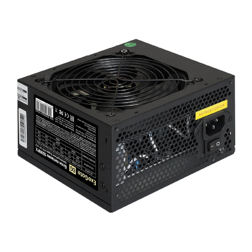 Exegate EX282071RUS Блок питания 550W ExeGate 550NPX, ATX, black,12cm fan, 24p+4p, 6/8p PCI-E, 3*SATA, 2*IDE, FDD