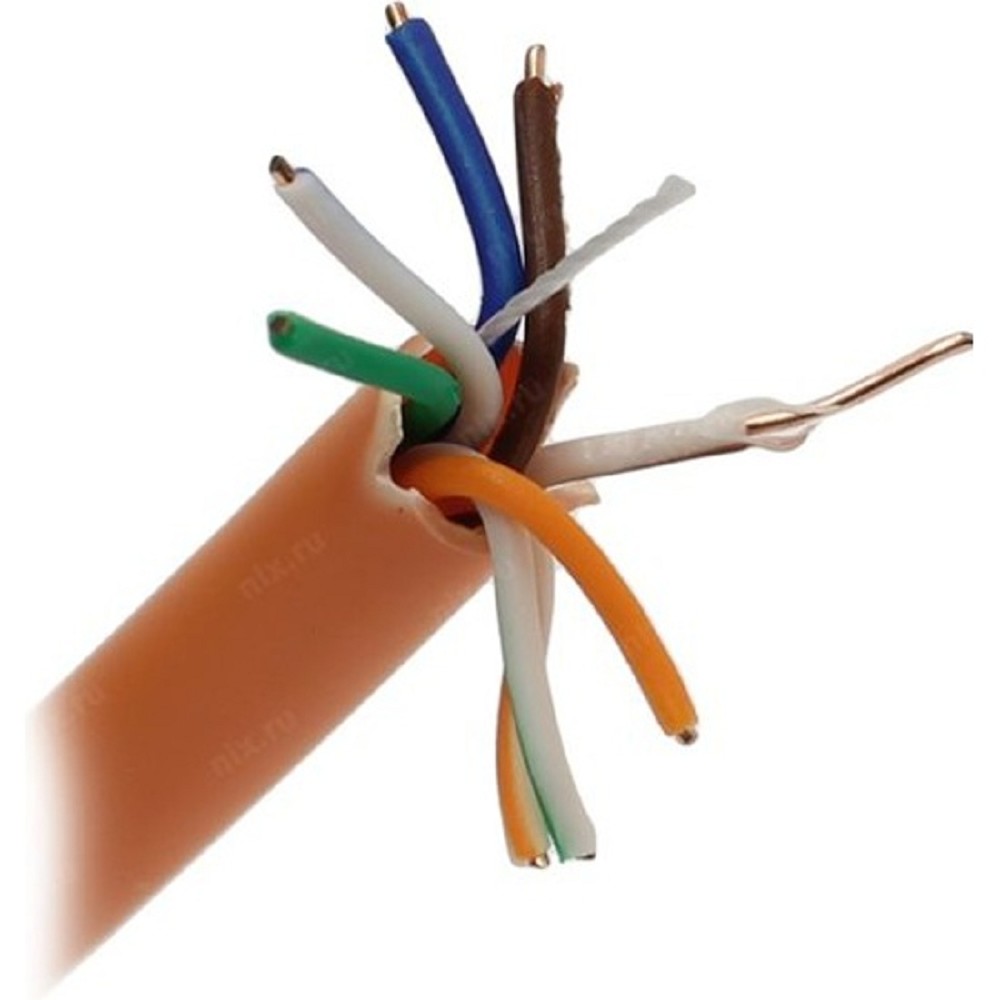 Exegate EX281820RUS Кабель Exegate UTP4-C5e-CU-S24-IN-LSZH-OR-305 UTP 4 пары кат.5e медь, 24AWG, LSZH, бухта 305м, оранжевый