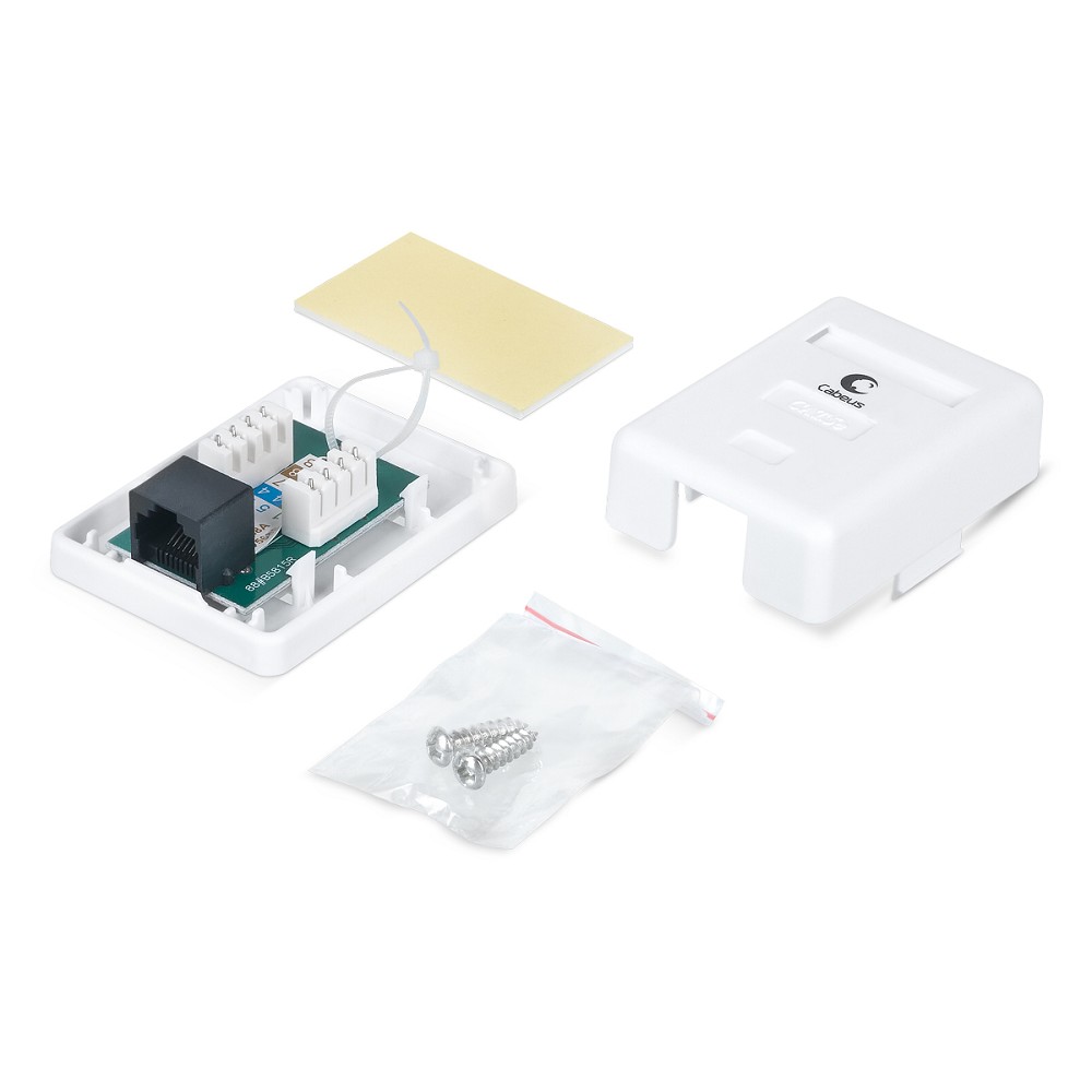 Cabeus WS-8P8C-Cat.5e-1 Розетка компьютерная RJ-45, категория 5e, одинарная, внешняя, Dual IDC