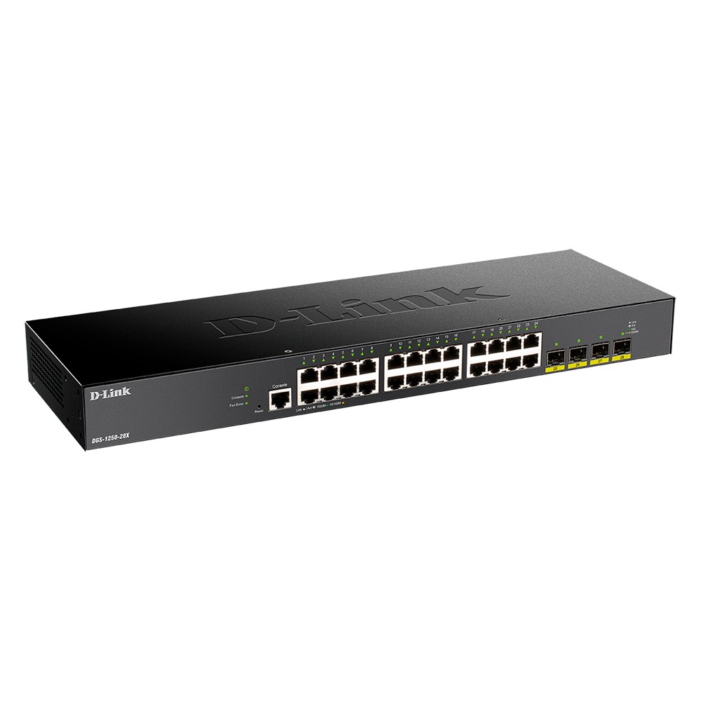 D-Link DGS-1250-28X/A1A Управляемый L2 коммутатор c 24 портами 10/100/1000Base-T и 4 портами 10GBase-X SFP+ D-Link SMB
