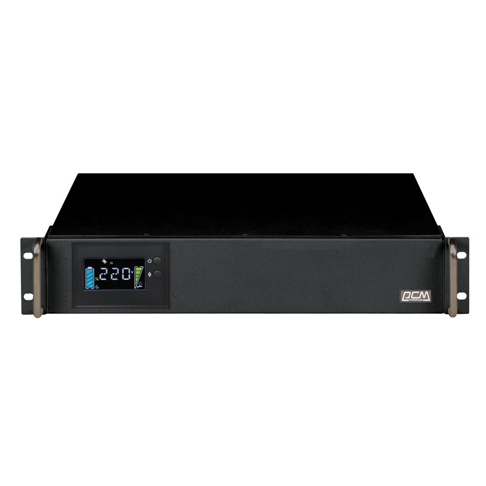Powercom King Pro RM, Line-Interactive, 3000VA/2400W, Rack mount 3U, 8*IEC320-C13 (8 batt), Serial+USB, SmartSlot, LCD, black (1152615) арт. KIN-3000AP LCD