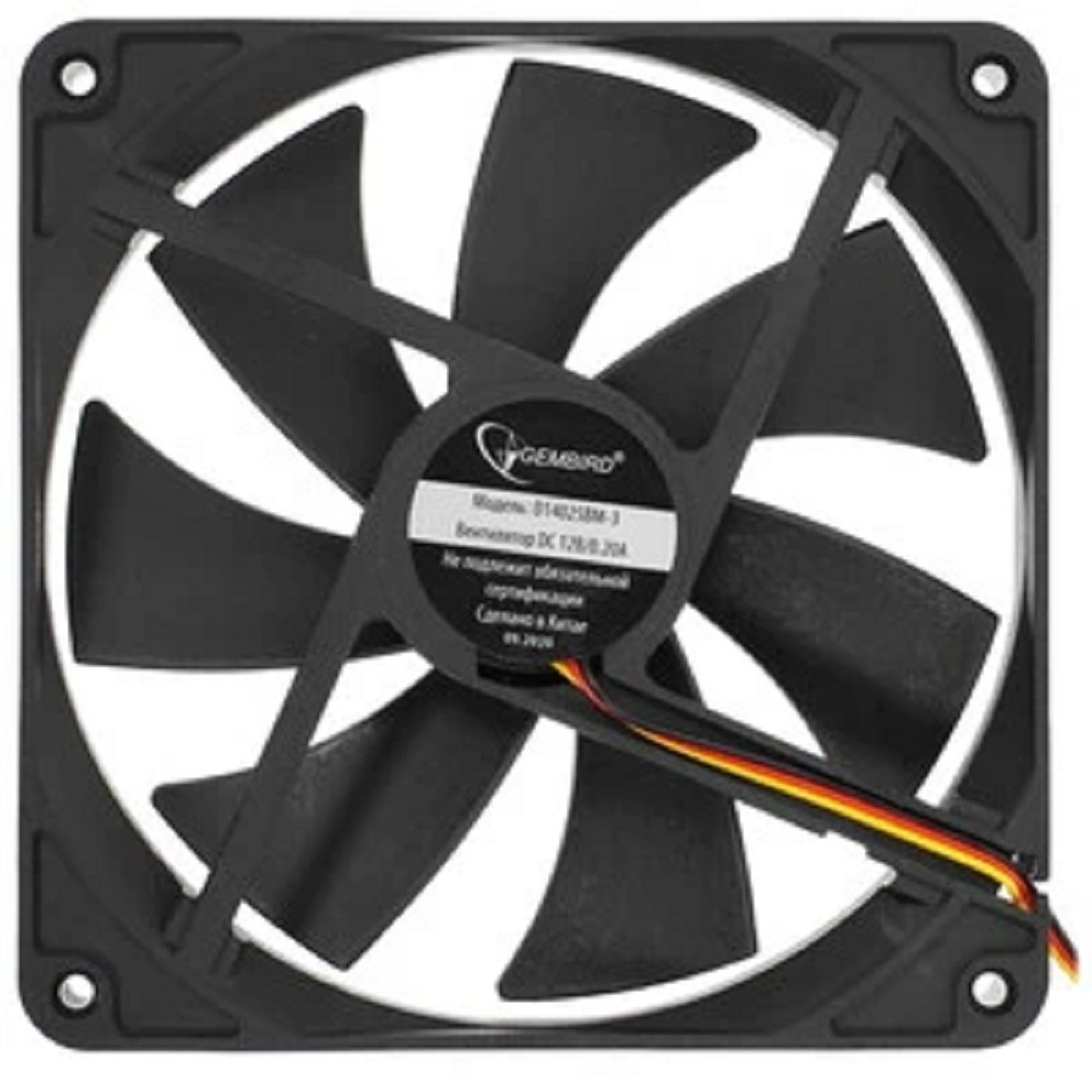Gembird Вентилятор 140x140x25, шарикоподшипник, 3 pin, провод 40 см (D14025BM-3)