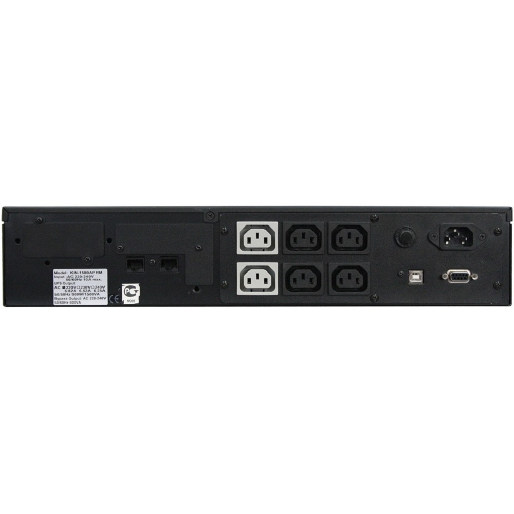 Powercom King Pro RM, Line-Interactive, 1500VA/1200W, Rack mount 2U, 6*IEC320-C13 (2 surge & 4 batt), Serial+USB, SmartSlot, LCD, black (1152600) арт. KIN-1500AP LCD