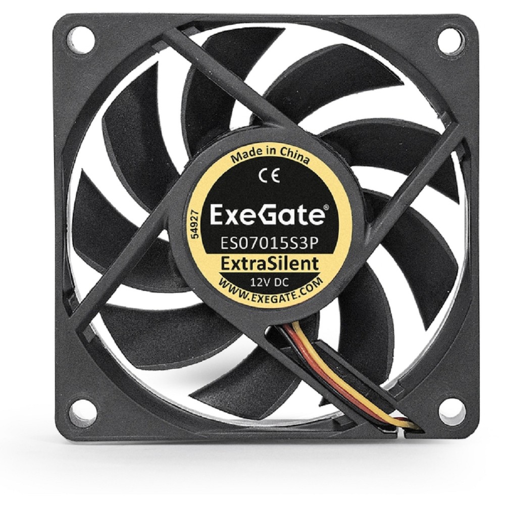 Exegate EX283371RUS Вентилятор ExeGate ExtraSilent ES07015S3P, 70x70x15 мм, подшипник скольжения, 3pin, 2500RPM, 23dBA