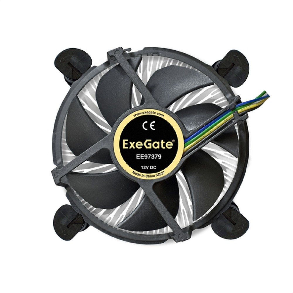 Exegate EX283280RUS Кулер ExeGate EE97379, Al, S1150/1151/1155/1156, TDP 65W, Hydro bearing, 4pin, 23.5db, BOX
