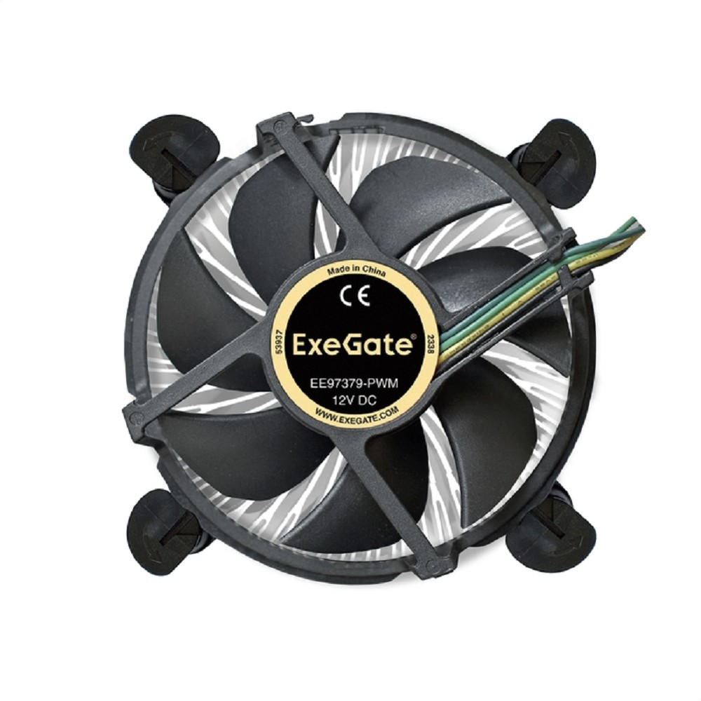 Exegate EX283279RUS Кулер ExeGate EE97379-PWM, Al, S1150/1151/1155/1156, TDP 65W, Hydro bearing, 4pin, 23.5db, BOX