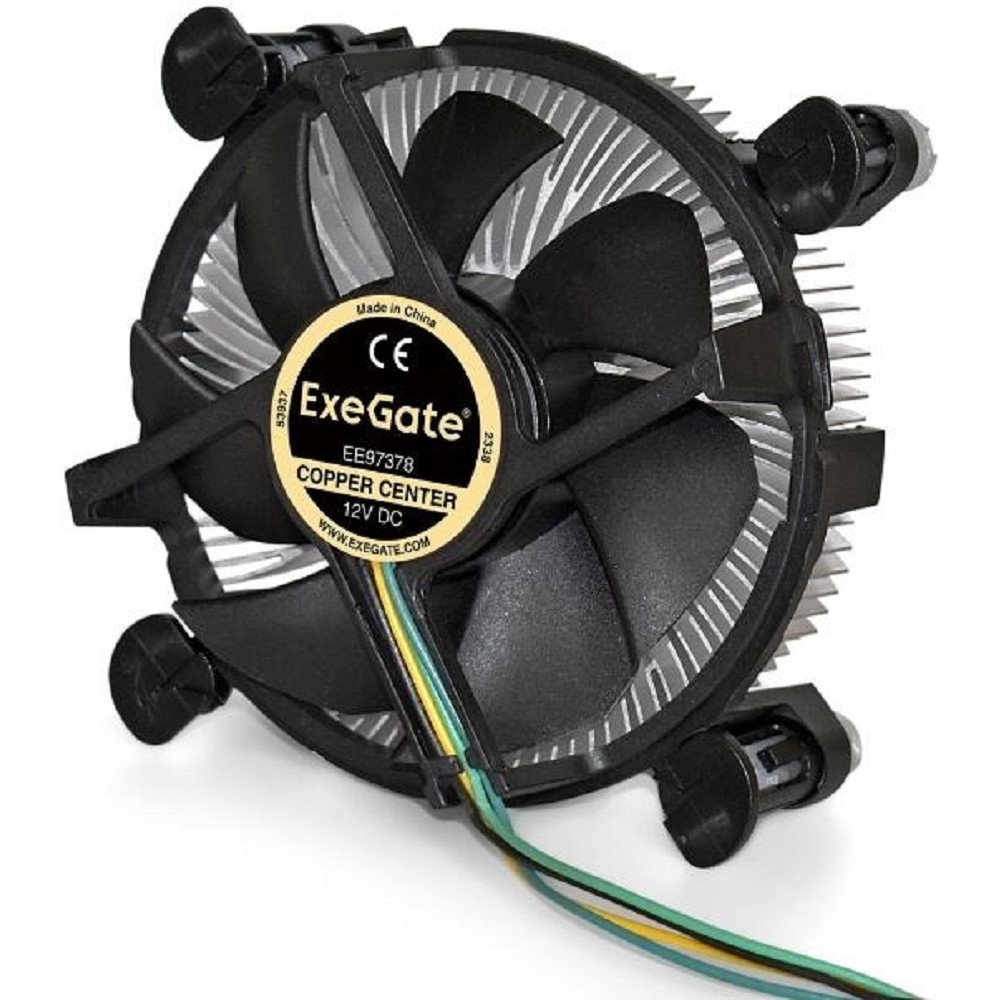 Exegate EX283278RUS Кулер ExeGate EE97378, Al + Copper, S1150/1151/1155/1156, TDP 95W, Hydro bearing, 4pin, 23.5db, BOX