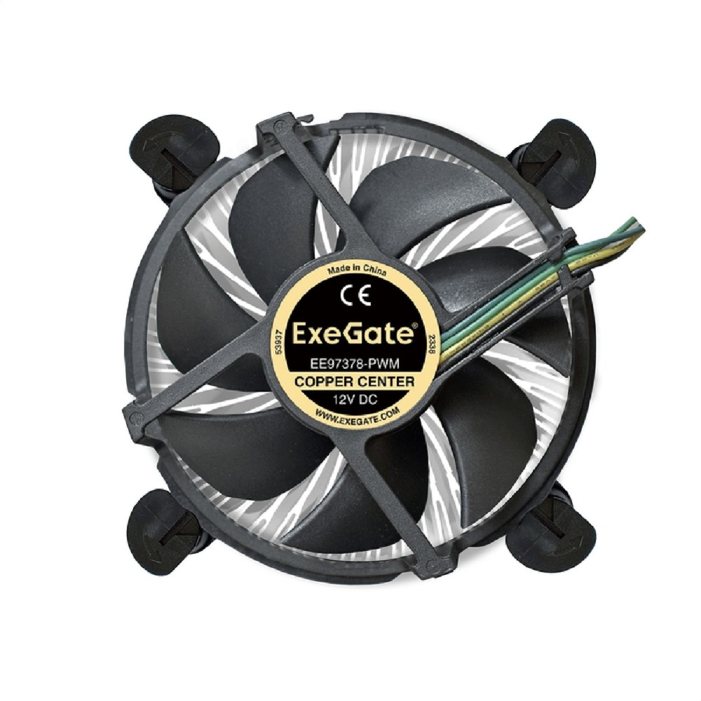 Exegate EX283277RUS Кулер ExeGate EE97378-PWM, Al + Copper, S1150/1151/1155/1156, TDP 95W, Hydro bearing, 4pin, 23.5db, BOX