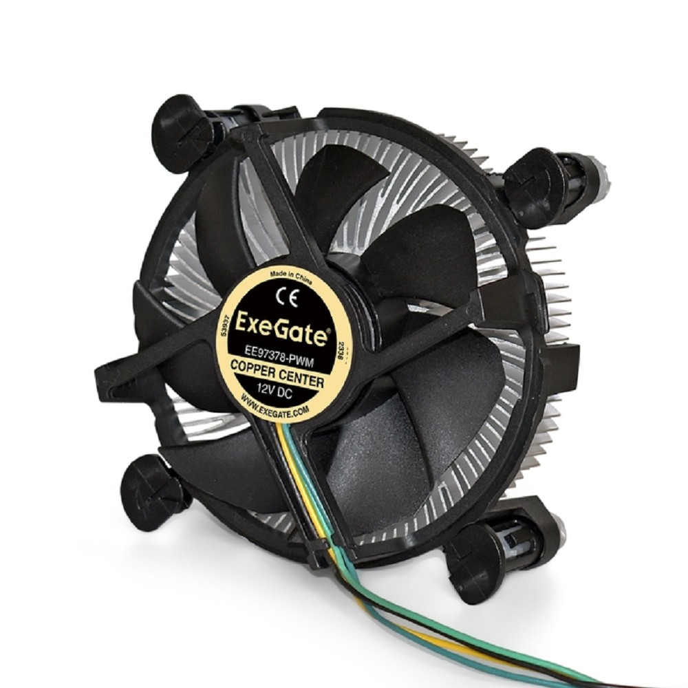 Exegate EX283277RUS Кулер ExeGate EE97378-PWM, Al + Copper, S1150/1151/1155/1156, TDP 95W, Hydro bearing, 4pin, 23.5db, BOX