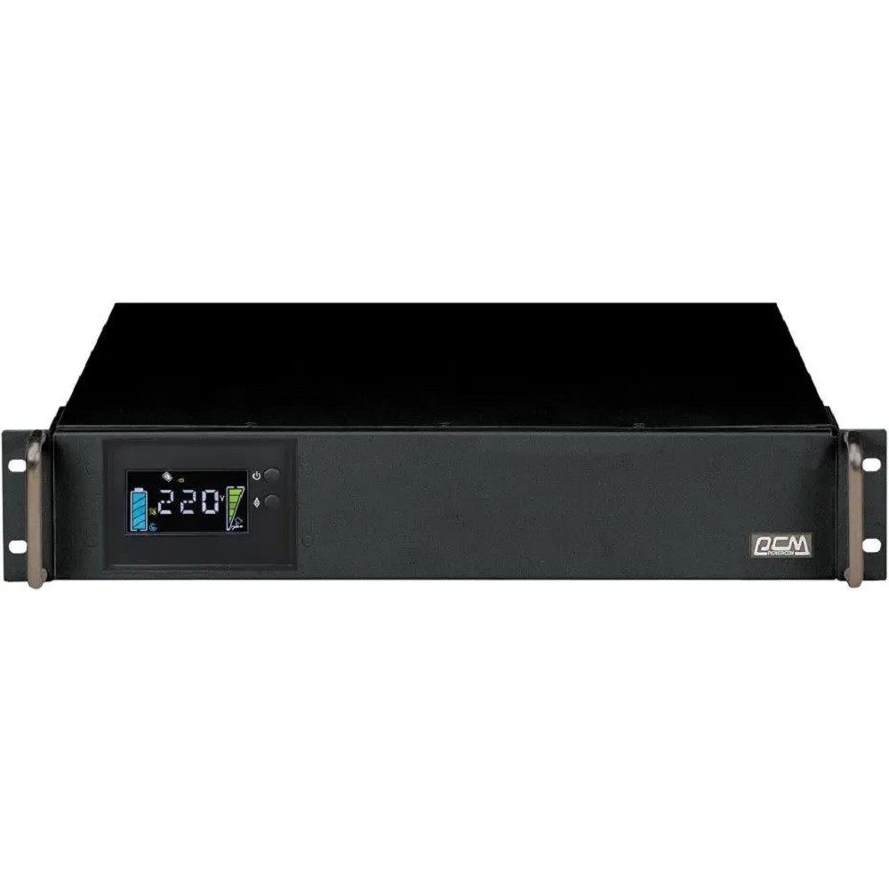 Powercom King Pro RM KIN-1200AP, LCD, 1200VA/960W, Rack mount 2U, 6*IEC320-C13 (2 surge & 4 batt), SNMP Slot, black (1152596) арт. KIN-1200AP LCD