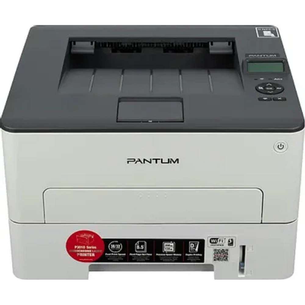Pantum P3010DW, Printer, Mono laser, A4, 30 ppm (max 60000 p/mon), 350 MHz, 1200x1200 dpi, 128 MB RAM, Duplex, paper tray 250 pages, USB, LAN, WiFi, start. cartridge 1000 pages (grey)