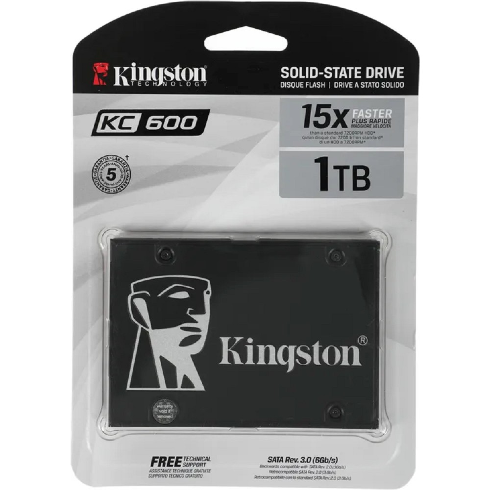 твердотельный накопитель Kingston SSD 1024GB SKC600/1024G SATA 3 2.5" 7mm R550/W520MB/s 3D TLC MTBF 2M 600TBW Retail 1 year