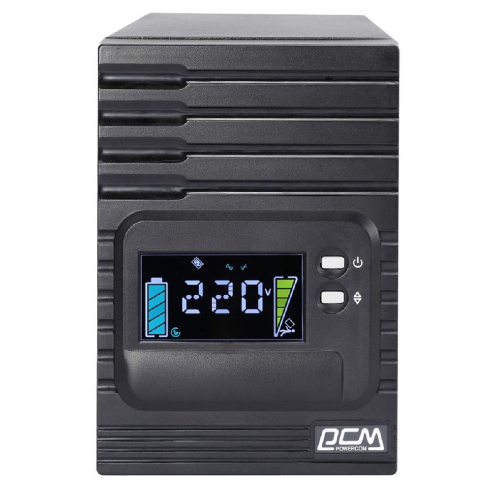Powercom Smart King Pro+ SPT-1000, Line-Interactive, LCD, 1000VA/800W, Tower, 8*IEC320-C13, SNMP Slot, black (1152559) арт. SPT-1000-II LCD