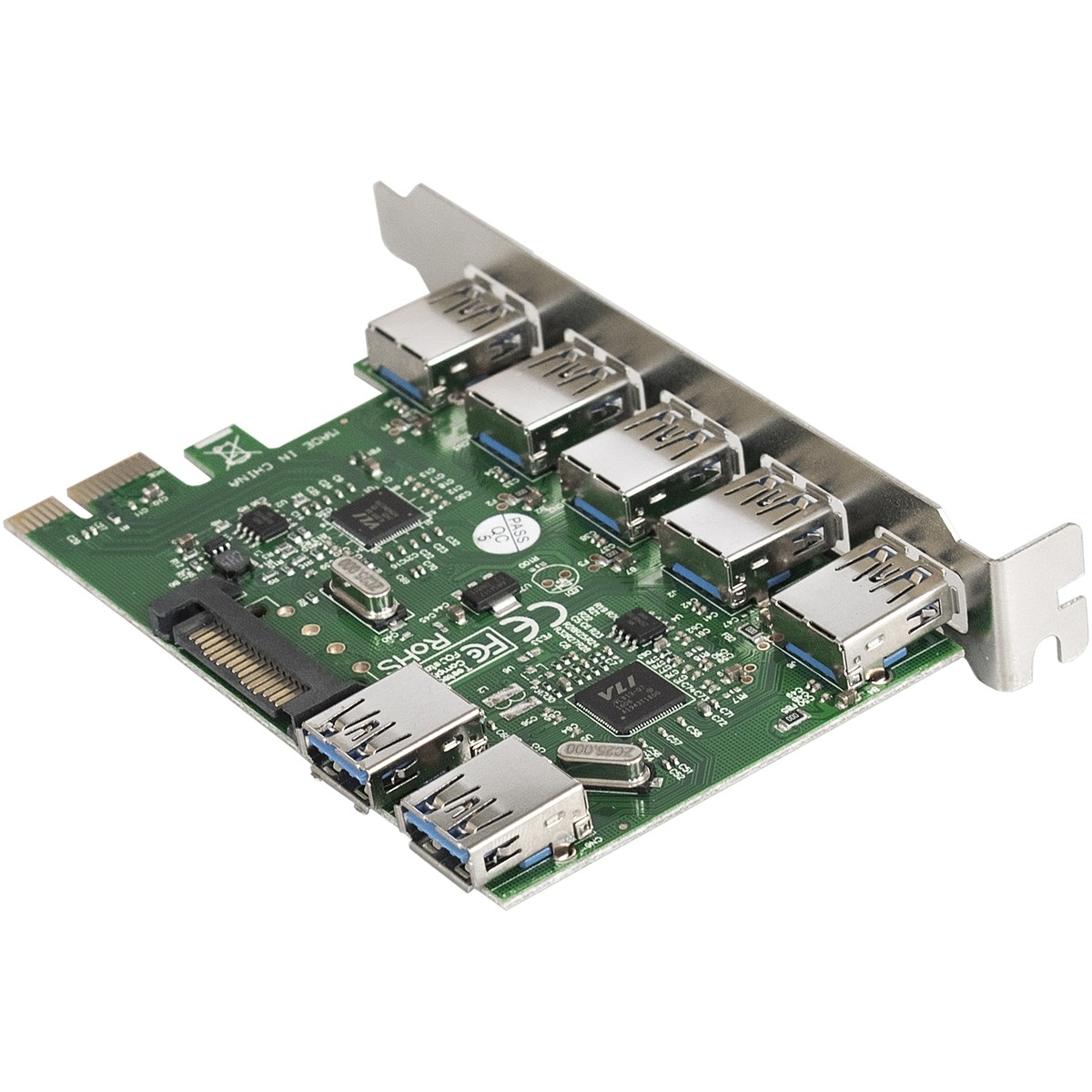 Exegate EX283717RUS Контроллер EXE-317 PCI-E 2.0, 5*USB3.0 ext + 2*USB3.0 int, разъем доп.питания (OEM)