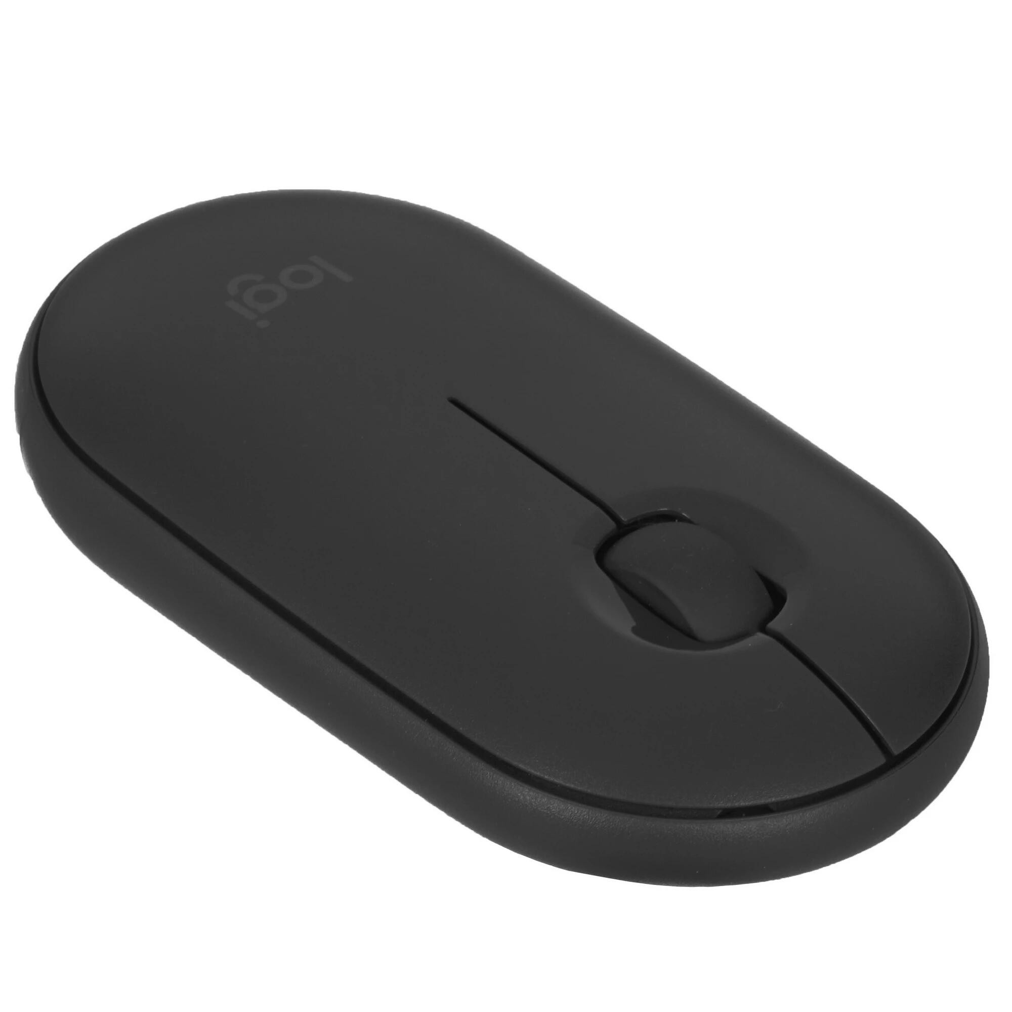 910-005718/910-005576 Мышь Logitech Pebble M350 графитовый оптическая (1000dpi) silent беспроводная BT USB для ноутбука (3but)