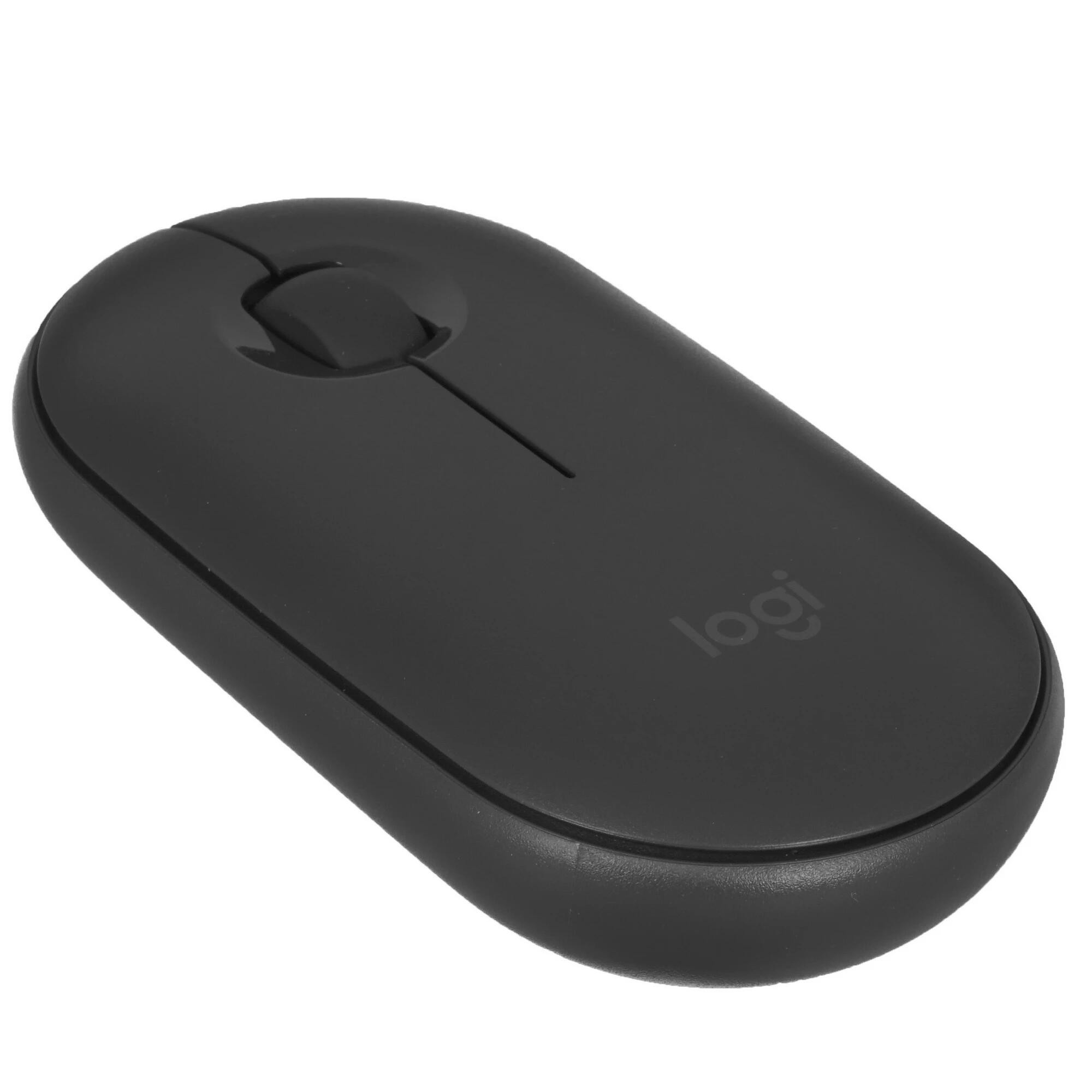 910-005718/910-005576 Мышь Logitech Pebble M350 графитовый оптическая (1000dpi) silent беспроводная BT USB для ноутбука (3but)