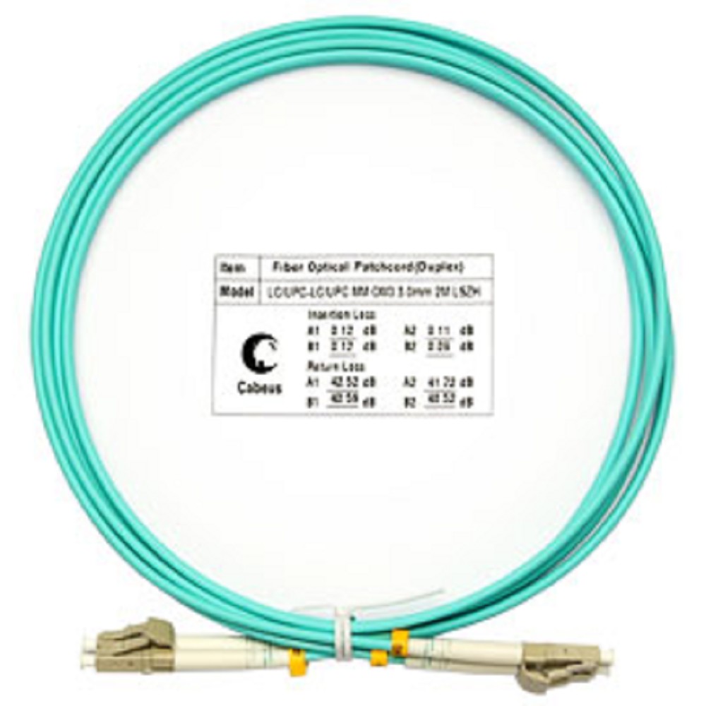 Cabeus FOP-50-LC-LC-2m Шнур оптический duplex LC-LC 50/125mm OM3 2м LSZH