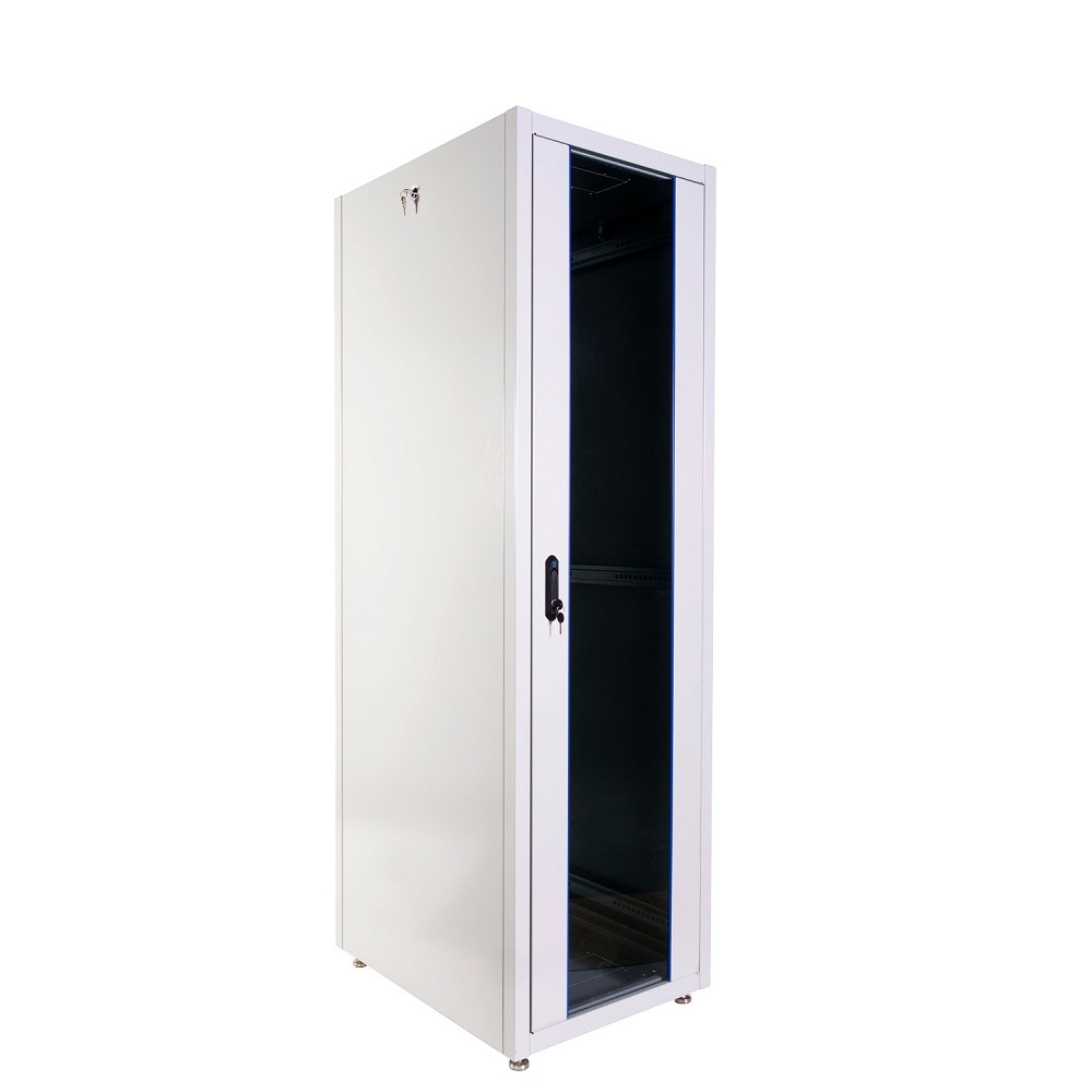 Шкаф коммутационный ЦМО (ШТК-Э-42.6.6-33АА) напольный 42U 600x600мм пер.дв.металл металл 2 бок.пан. направл.под закл.гайки 710кг серый 515мм 77кг 180град. 1987мм IP20 сталь