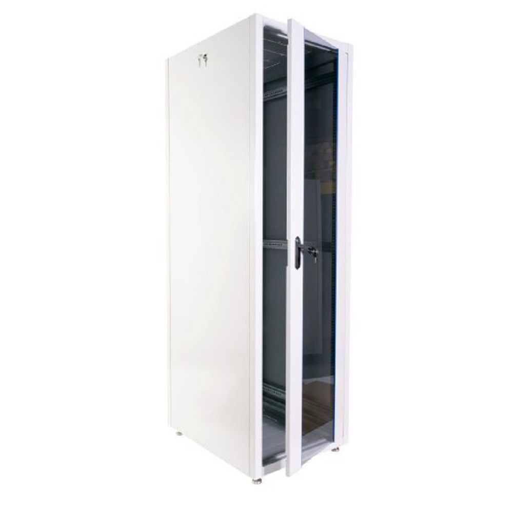 Шкаф коммутационный ЦМО (ШТК-Э-42.6.6-33АА) напольный 42U 600x600мм пер.дв.металл металл 2 бок.пан. направл.под закл.гайки 710кг серый 515мм 77кг 180град. 1987мм IP20 сталь