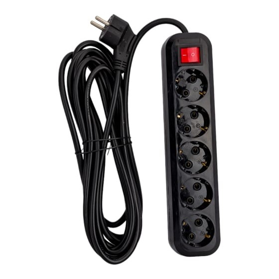 5bites SP5B-350 Сетевой фильтр 5S / 3*1.5MM2 / 16A / ABS / 5M / BLACK