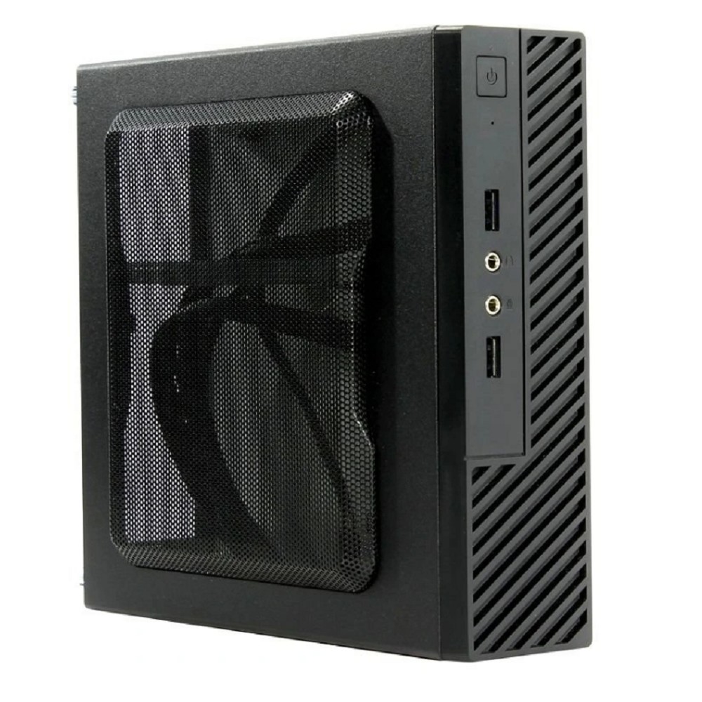 Slim Case Powerman ME100S-BK U3*2, front fan 4cm, HDD frame Upper type+ "L"+"I" types 120W adapter, GM-120 DC-ATX Mini ITX арт. 6133715