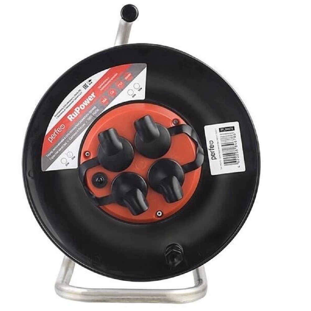 Perfeo удлинитель на катушке без заземления "RU POWER",PF_B4677 (20м 4гн с т/з 16А ПВС 3х1,5 IP44 (РБК16))