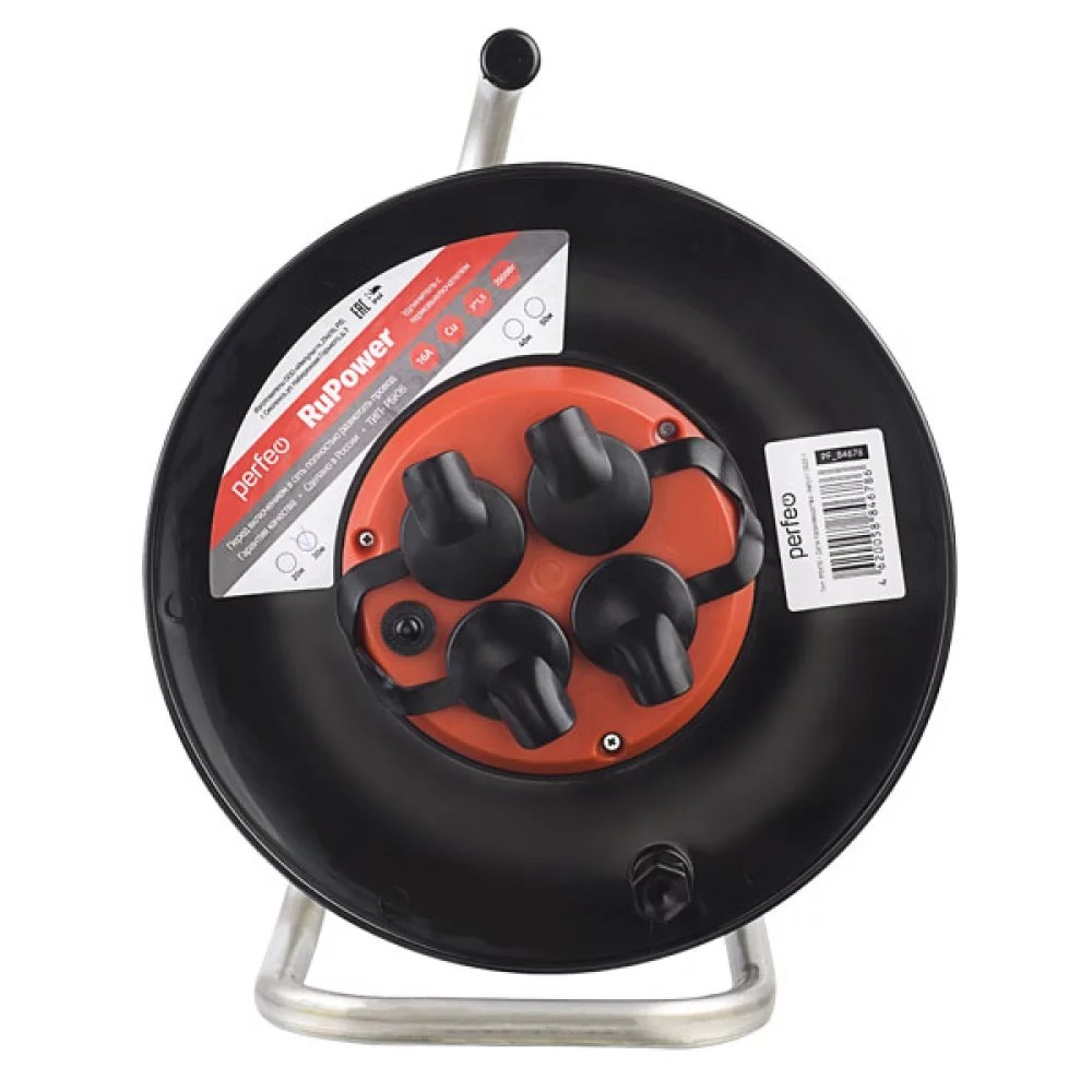 Perfeo удлинитель на катушке без заземления "RU POWER",PF_B4679 (40м 4гн с т/з 16А ПВС 3х1,5 IP44 (РБК16))