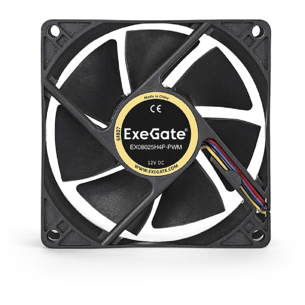 Exegate EX283379RUS Вентилятор ExeGate EX08025H4P-PWM, 80x80x25 мм, гидродинамический, 4pin, PWM, 23dBA