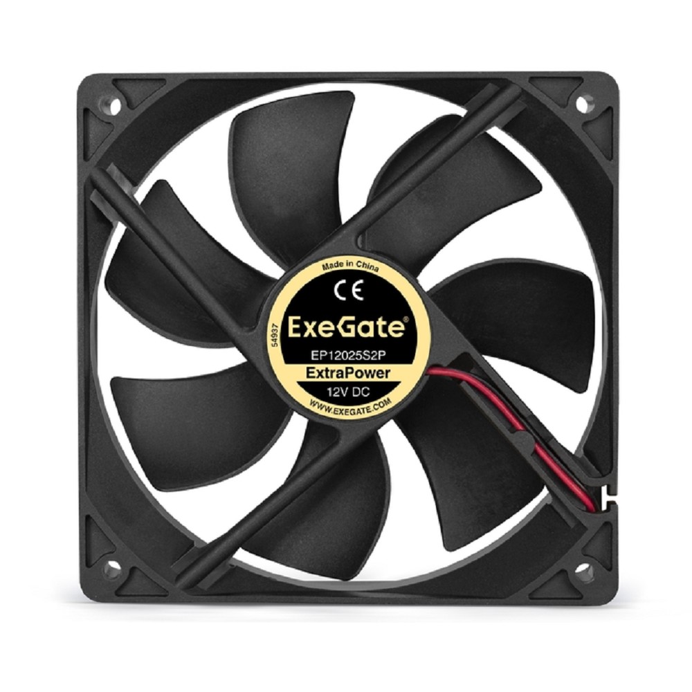 Exegate EX283385RUS Вентилятор ExeGate ExtraPower EP12025S2P, 120x120x25 мм, подшипник скольжения, 2pin, 1600RPM, 26dBA