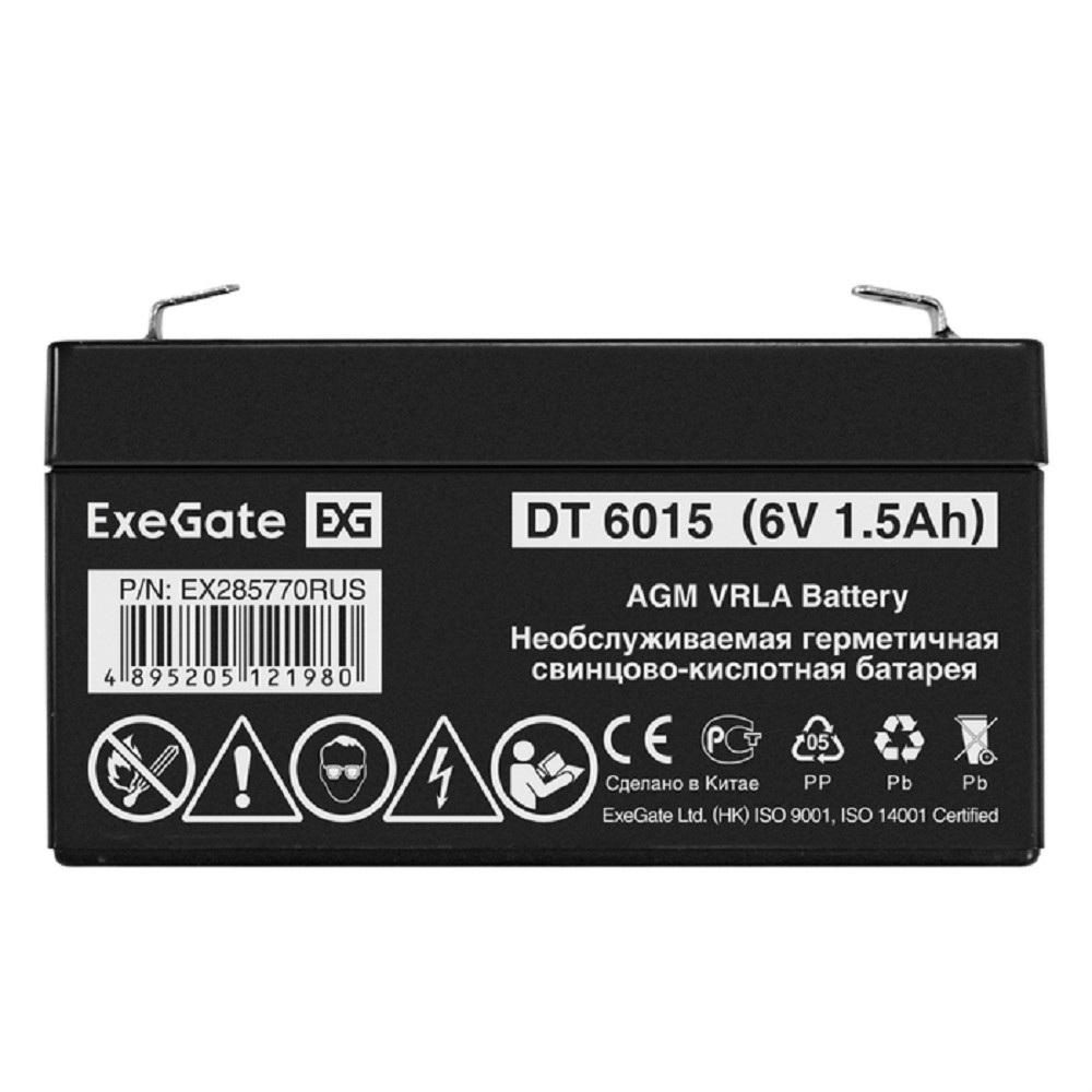 Exegate EX285770RUS Аккумуляторная батарея DT 6015 (6V 1.5Ah, клеммы F1)