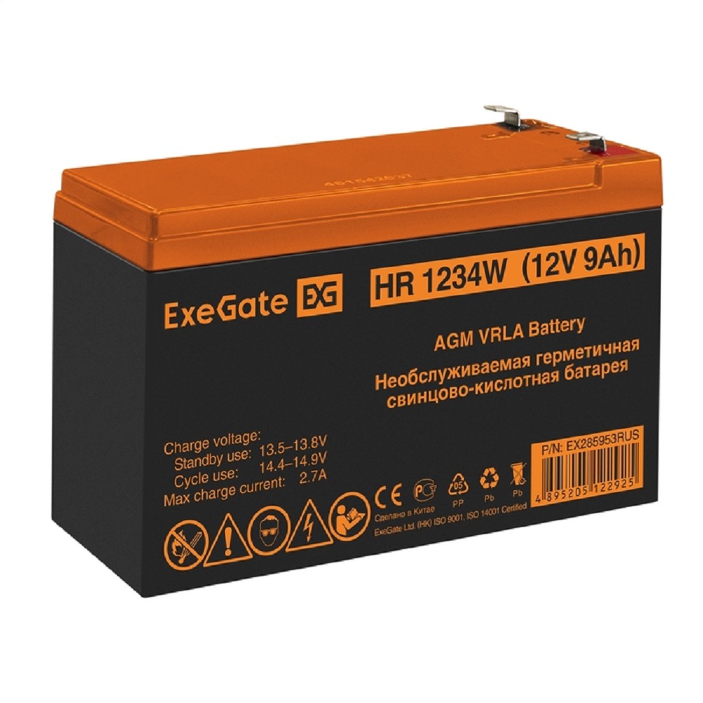 Exegate EX285953RUS Аккумуляторная батарея HR1234W (12V 9Ah, клеммы F2)