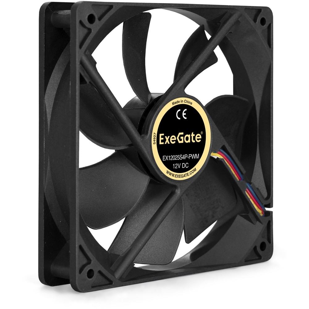 Exegate EX283393RUS Вентилятор ExeGate E12025S4P-PWM, 120x120x25 мм, подшипник скольжения, 4pin, PWM, 25dBA