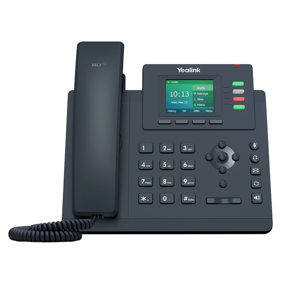 YEALINK SIP-T33G, 4 аккаунта, цветной LCD-экран 2.4" 320х240, PoE, GigE, шт. БП в комплекте