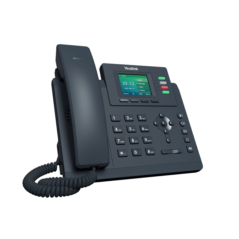YEALINK SIP-T33G, 4 аккаунта, цветной LCD-экран 2.4" 320х240, PoE, GigE, шт. БП в комплекте