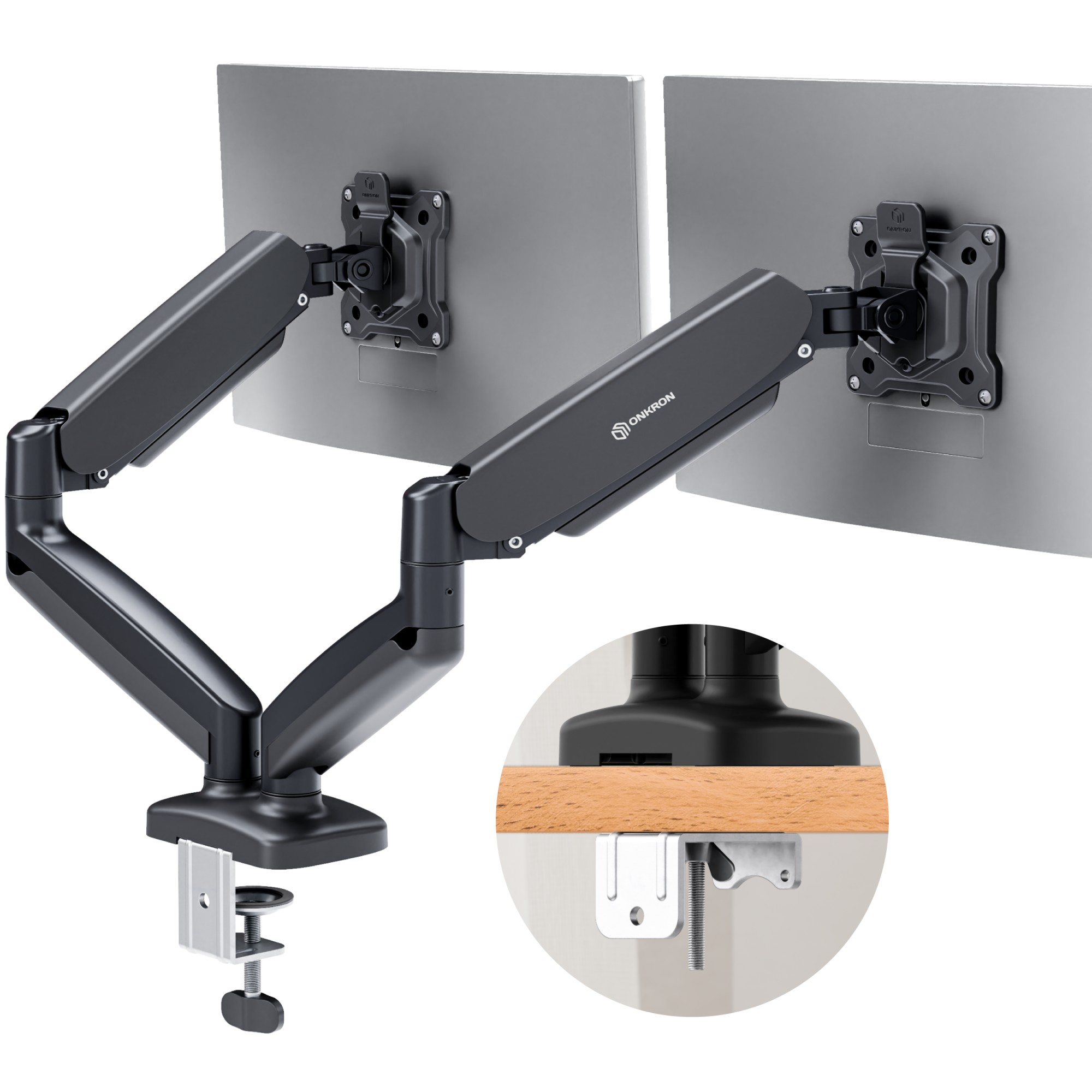 ONKRON G160 чёрный {Для двух экранов с диагональю 13"-32" Допустимая нагрузка: 2 x (2-8 кг) VESA: 75x75, 100x100 мм} арт. 4603726156837