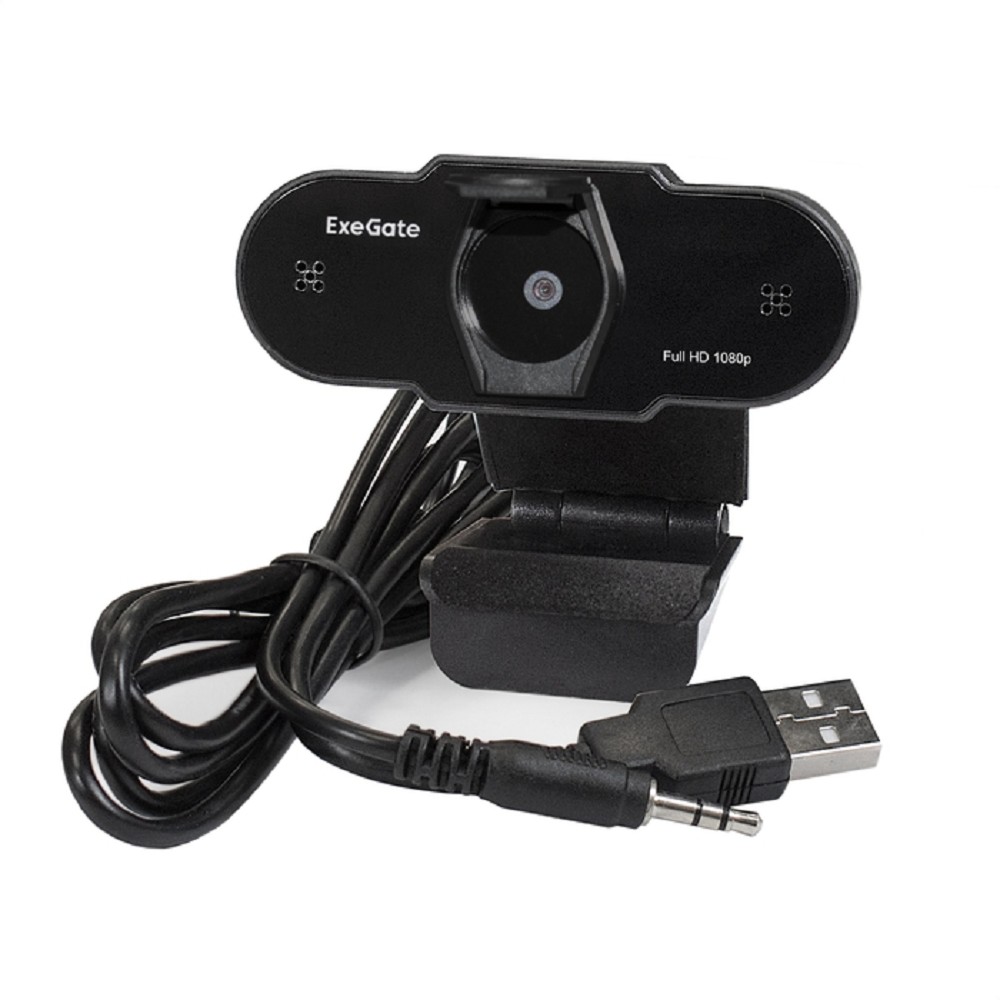 Exegate EX287387RUS Веб-камера ExeGate BlackView C615 FullHD (матрица 1/3" 2 Мп, 1920х1080, 1080P, 30fps, 4-линзовый объектив, шторка, USB, фиксированный фокус, микрофон с шумоподавлением, универсальн