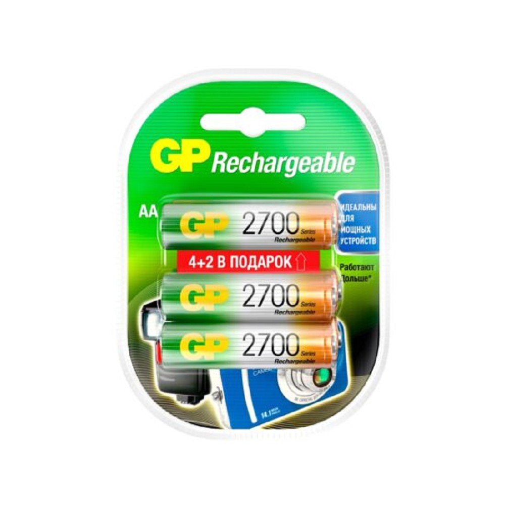 GP ReEnergy 270AAHC AA, емкость 2650 мАч (270AAHC4/2RGY-2CRCB6)(6 шт. в уп-ке) аккумулятор арт. 4891199164507