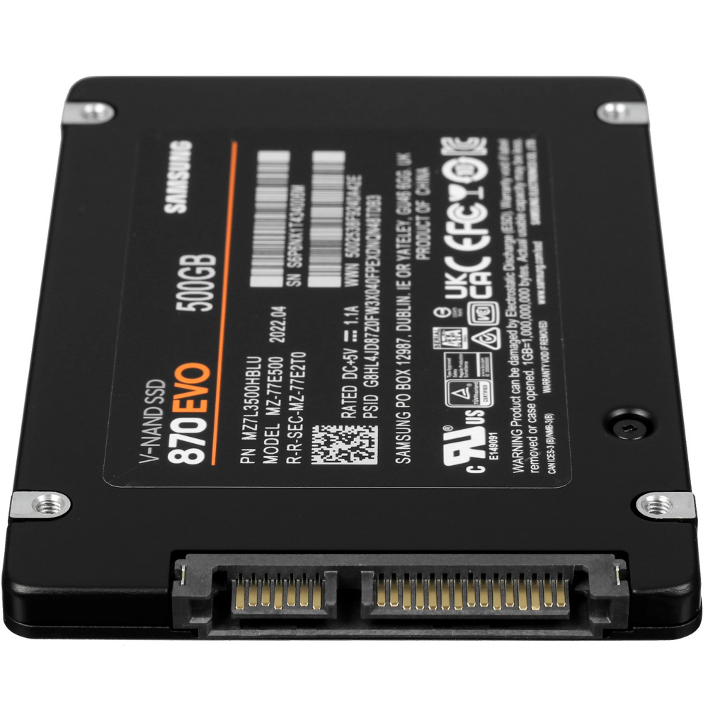SSD 2.5" 500Gb Samsung SATA III 870 EVO (R560/W530MB/s) (MZ-77E500BW) 1year