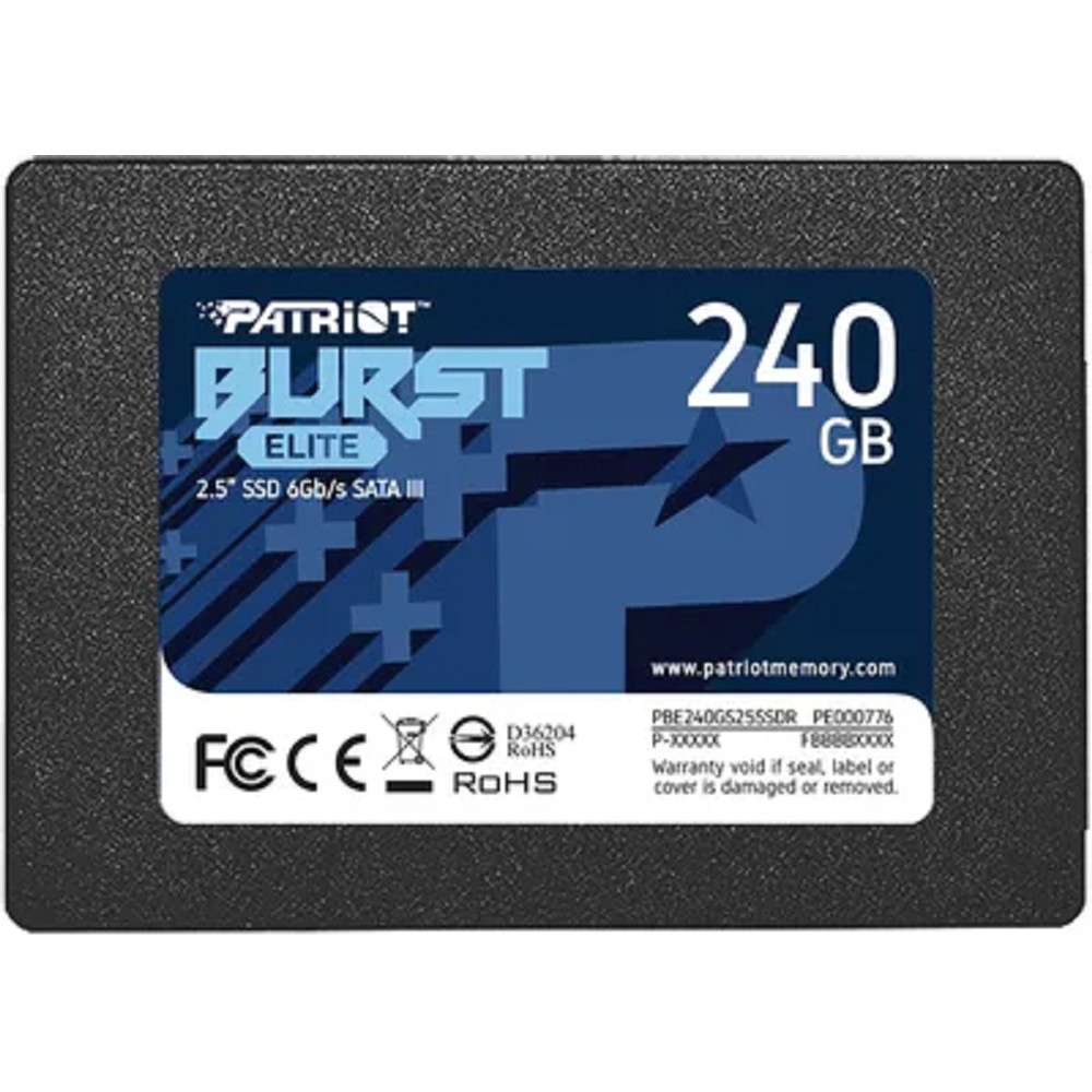 Patriot SSD BURST ELITE 240GB SATA3 2.5" R450/W320 TBW 100TB 3D NAND арт. PBE240GS25SSDR