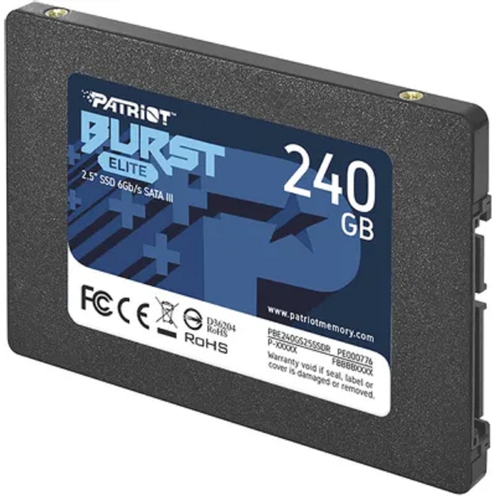 Patriot SSD BURST ELITE 240GB SATA3 2.5" R450/W320 TBW 100TB 3D NAND арт. PBE240GS25SSDR