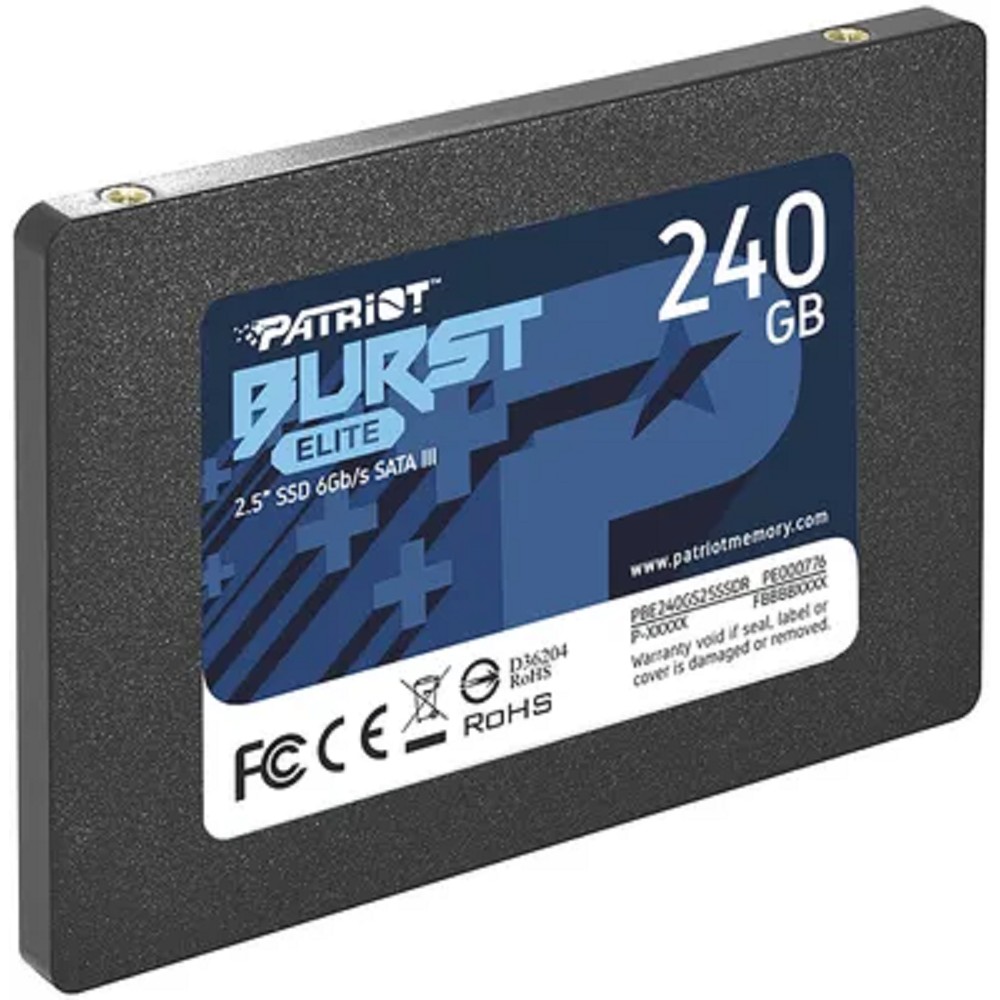 Patriot SSD BURST ELITE 240GB SATA3 2.5" R450/W320 TBW 100TB 3D NAND арт. PBE240GS25SSDR