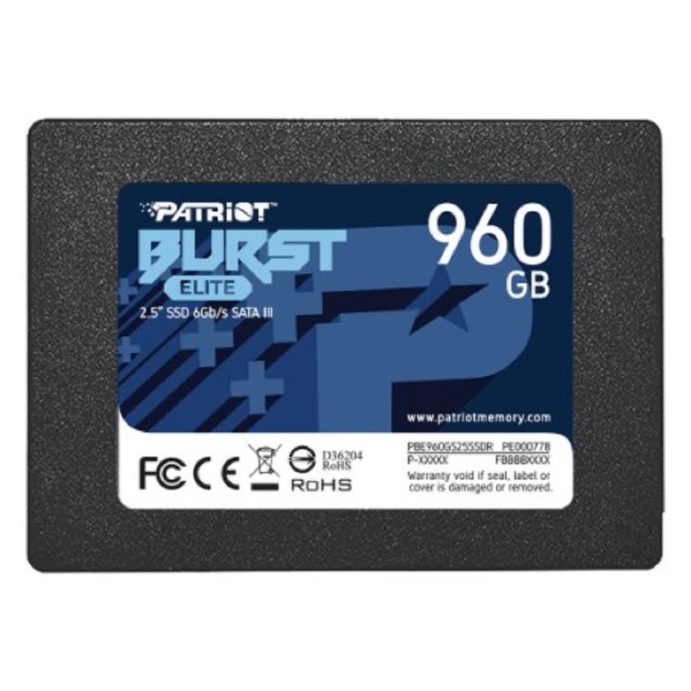 Patriot SSD BURST ELITE 960GB SATA3 2.5" R450/W320 TBW 400TB 3D NAND арт. PBE960GS25SSDR
