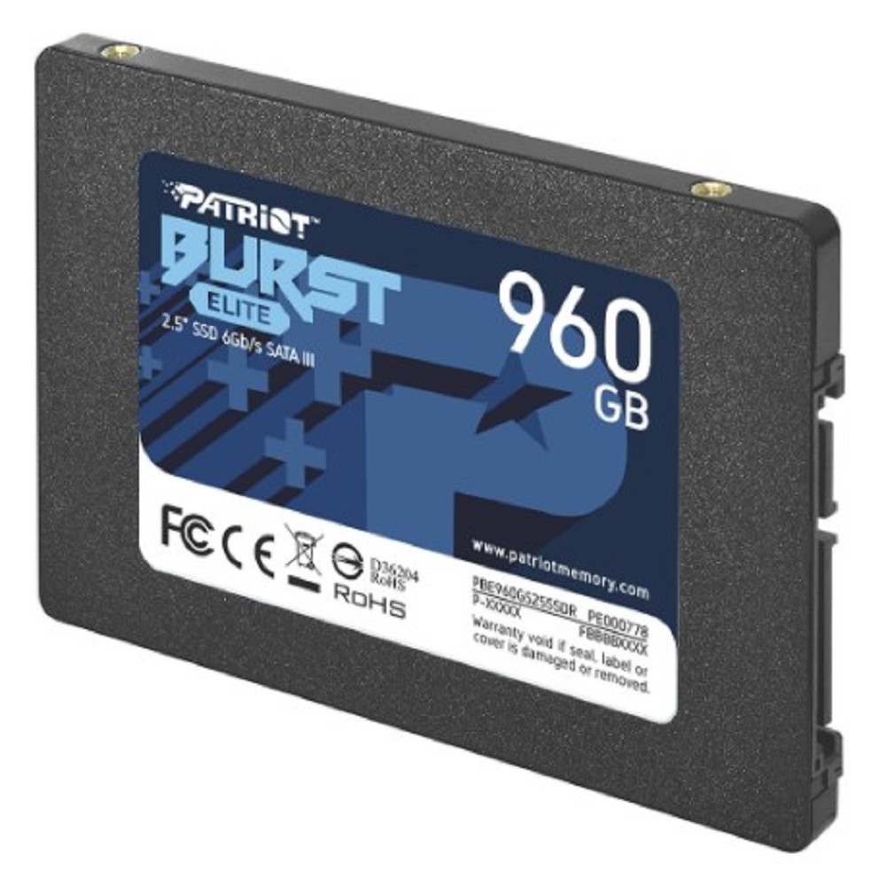 Patriot SSD BURST ELITE 960GB SATA3 2.5" R450/W320 TBW 400TB 3D NAND арт. PBE960GS25SSDR