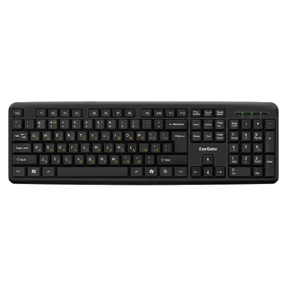 Exegate EX286204RUS Комплект ExeGate Professional Standard Combo MK120 (клавиатура влагозащищенная 104кл.+ мышь оптическая 1000dpi,3 кнопки и колесо прокрутки; USB,длина кабелей 1,5м,черный,ColorBox)