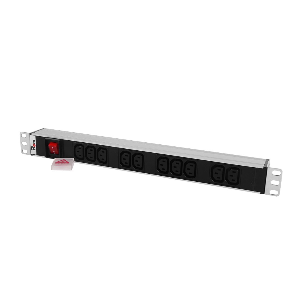 REM Блок розеток Rem-10 с выкл., 12 IEC 60320 C13, 10 A, алюм., 19", шнур 1.8 м. 1,8 IEC 60320 C14 (R-10-12C13-V-440-1.8) ЦМО
