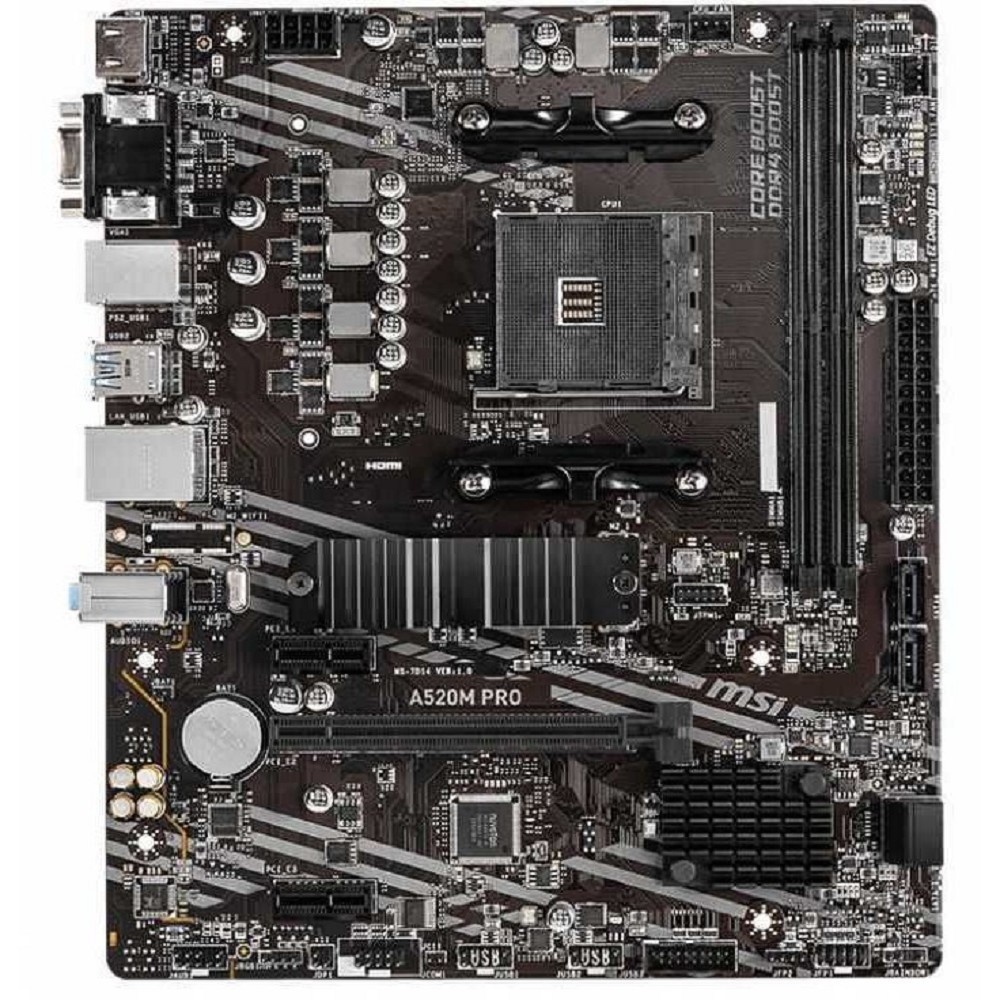 MSI A520M PRO {Soc-AM4 AMD A520 2xDDR4 mATX AC`97 8ch(7.1) GbLAN RAID+VGA+HDMI+DP} MicroStar
